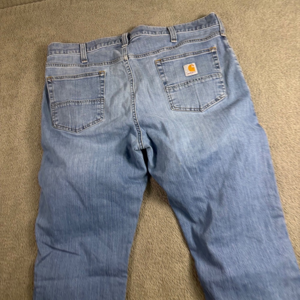 Carhartt Mens Relaxed Fit Straight Leg Light Wash Blue Denim Jeans 38x32